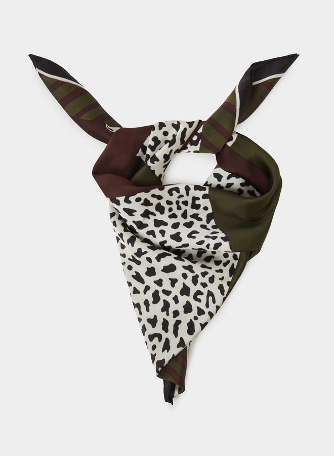 Styli Green Animal Print Square Scarf - Image 2