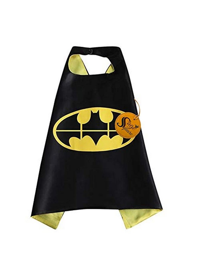 Sage Square Sage Square Satin Bat-Man Mask & Cape For Costume Parties, Cosplay, Birthday Parties And Dress-Up (Combo), Black  - Image 2