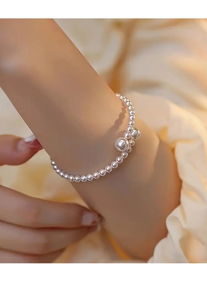 Home Clearance Sale Elegant French Vintage-Inspired Faux Pearl Bracelet for Women - Chic & Simple Design, Perfect for Casual Attire or Gifting - Image 4