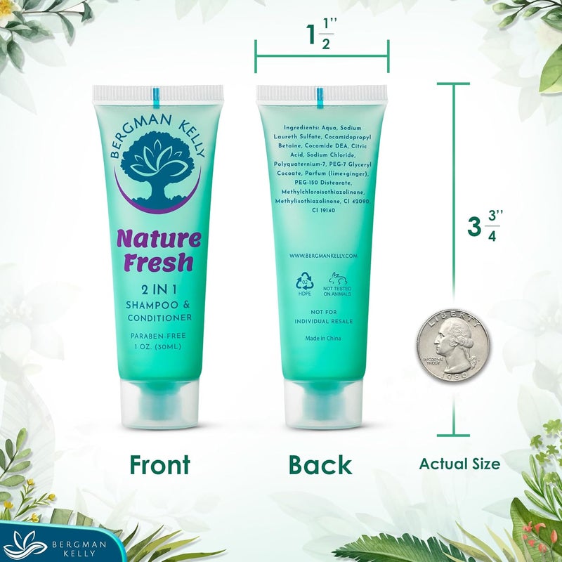 BERGMAN KELLY Round Soap Bars 2in1 Shampoo Conditioner 2Piece Set Nature Fresh 1 oz each 100 pc Delight Your Guests with Refreshing Soothing Hotel Amenities Bulk Toiletries - Image 4