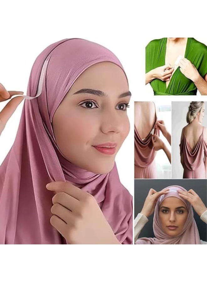 Double-sided adhesive tape for women's clothing - Hijab shaping and secure fastening tape - Lightweight adhesive strips - Prevents slipping, gaps, and clothing mishaps - Gentle, long-lasting, and skin-safe adhesive - Large size 50 x 255 mm - Pack of 12 - Image 3