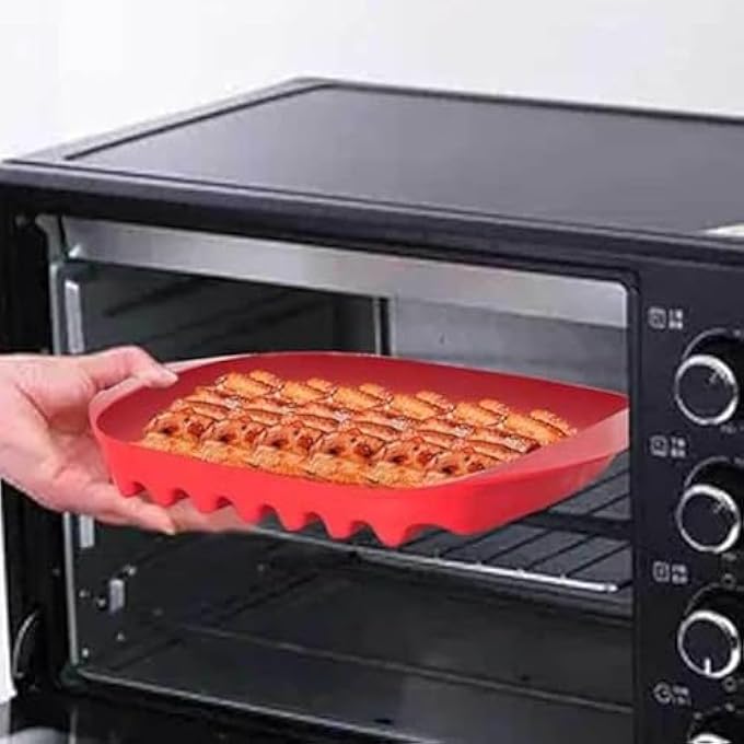 GraGra Microwave Bacon Cooker With Splatter Guard Lid  BpaFree Plastic Tray Makes Crispy Bacon In 24 Minutes NoMess Microwave Grill Pan Red - Image 5