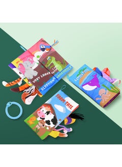 Generic 0-1 Year Old Cloth Book Baby Early Education 6-12 Months Can Bite Not Tear With Ringing Paper Puzzle Toy Book Baby Picture-Color:6-Piece Set (window Box) With 48 Sides  - Image 2
