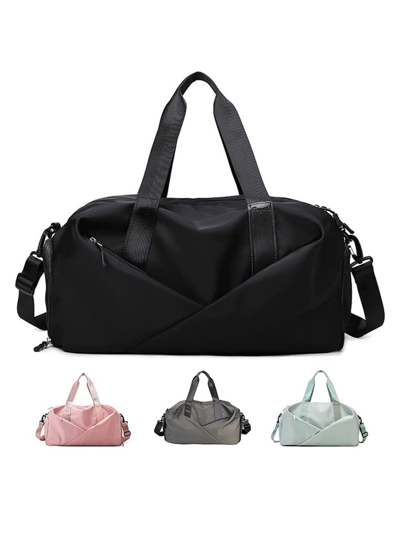 MIXDE Sports Gym Bag for Women, Workout Duffel Bag Travel Bags Swim Sports Travel Gym Bag with Dry Wet Pocket and Shoe Compartment Travel bag Yoga Bag ,BLACK  - Image 1