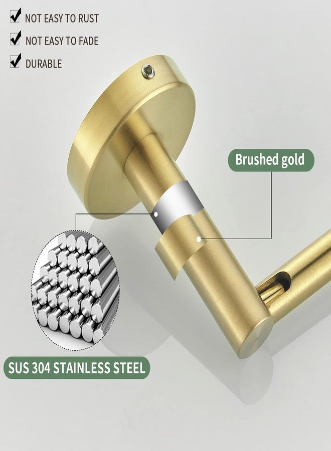 FAIRGIA Gold Toilet Paper Holder, Bathroom Toilet Paper Roll Holder Brushed Gold TP Tissue Storage Wall Mount with Double Post Pivoting SUS304 Stainless Steel - Image 5