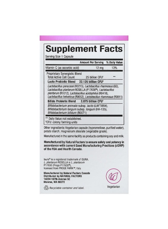 natural Factors Natural Factors, Ultimate Probiotic Women's Every Day, 25 Billion , 30 Vegetarian Capsules  - Image 2
