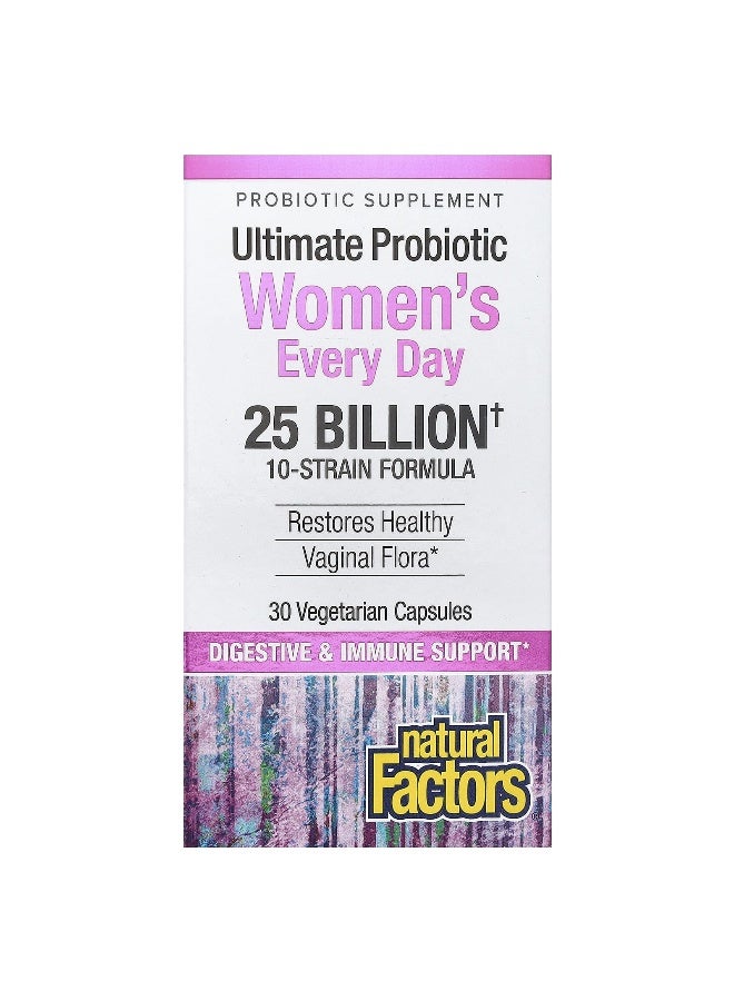 natural Factors Natural Factors, Ultimate Probiotic Women's Every Day, 25 Billion , 30 Vegetarian Capsules  - Image 1