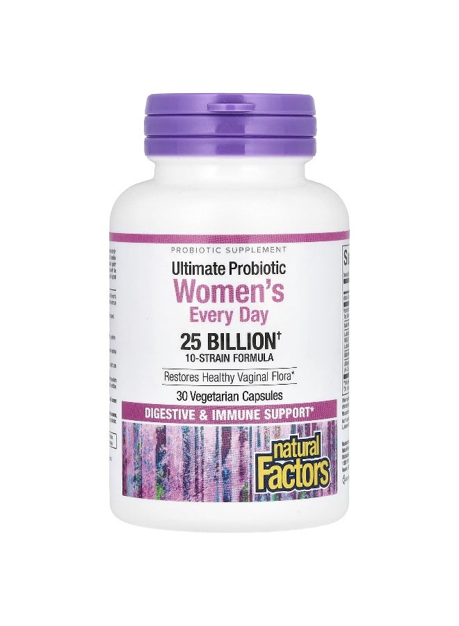 natural Factors Natural Factors, Ultimate Probiotic Women's Every Day, 25 Billion , 30 Vegetarian Capsules  - Image 3