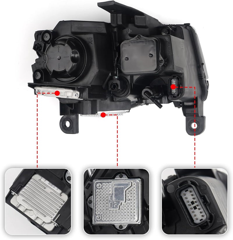 VLINCAR HID Headlight Assembly for Jeep Grand Cherokee 2017-2021 - Right Passenger Side - Image 4