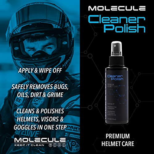 Molecule Helmet Care Kit, Anti-Fog, Cleaner Polish, Refresh, and Rain Repel, Premium Helmet Care, Helmets, Visors, and Goggles, Cleans and Details, 4 Ounces (1 Kit) - Image 4