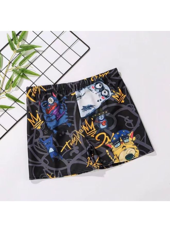 إسكدنيا شورت سباحة رجالي مطبوع رقميًا مضاد للإحراج سريع الجفاف شورت سباحة بوكسر فضفاض شورت شاطئ ربيعي ساخن للمراهقين - اللون: باندا لركوب الأسماك - - Image 4