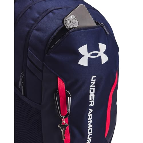 UNDER ARMOUR حقيبة ظهر هاسل 6.0 للبالغين من أندر أرمور، (412) منتصف الليل البحرية/منتصف الليل البحرية/الأبيض، مقاس واحد يناسب معظم الأشخاص - Image 2