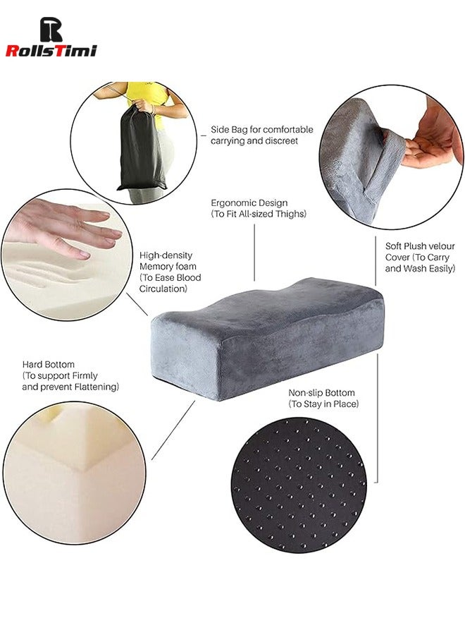 RollsTimi  Seat Pillows Buttocks Support Cushions Seat Cushion Pillow Hip Raise Pillow Leg Support for Car Office Computer Chair,Grey  - Image 2