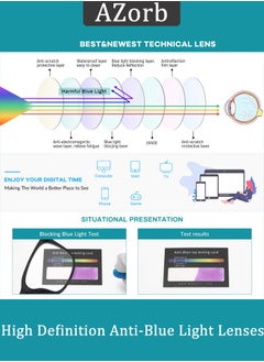 AZorb Blue Light Glasses for Men and Women, Filter Blue-light Blocking Eyeglasses Ultra Light Reading TV PC Phone Computer Fashion Gaming Eye Glasses  - Image 3