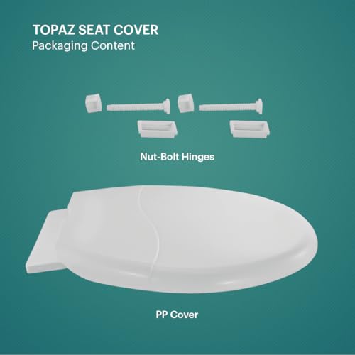 Johnson Bathrooms Ruby/Topaz Toilet Seat Cover | Oval-Shaped PP Toilet Seat Cover For Bathroom Commode Cover (41 X 37 Cm) | Comfort Seating Toilet Seat | 3 Years Warranty (P5024PW0101 - White Colour) - Image 3
