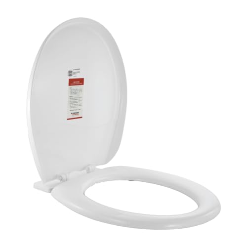 Johnson Bathrooms Ruby/Topaz Toilet Seat Cover | Oval-Shaped PP Toilet Seat Cover For Bathroom Commode Cover (41 X 37 Cm) | Comfort Seating Toilet Seat | 3 Years Warranty (P5024PW0101 - White Colour) - Image 1
