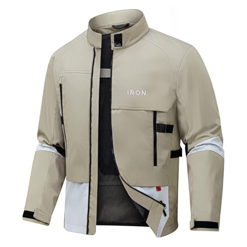 RIDEIRON Motorcycle Jacket for Men Summer Mesh Riding Jacket with CE Armor Lightweight Breathable Biker Racing Gear L - Image 1