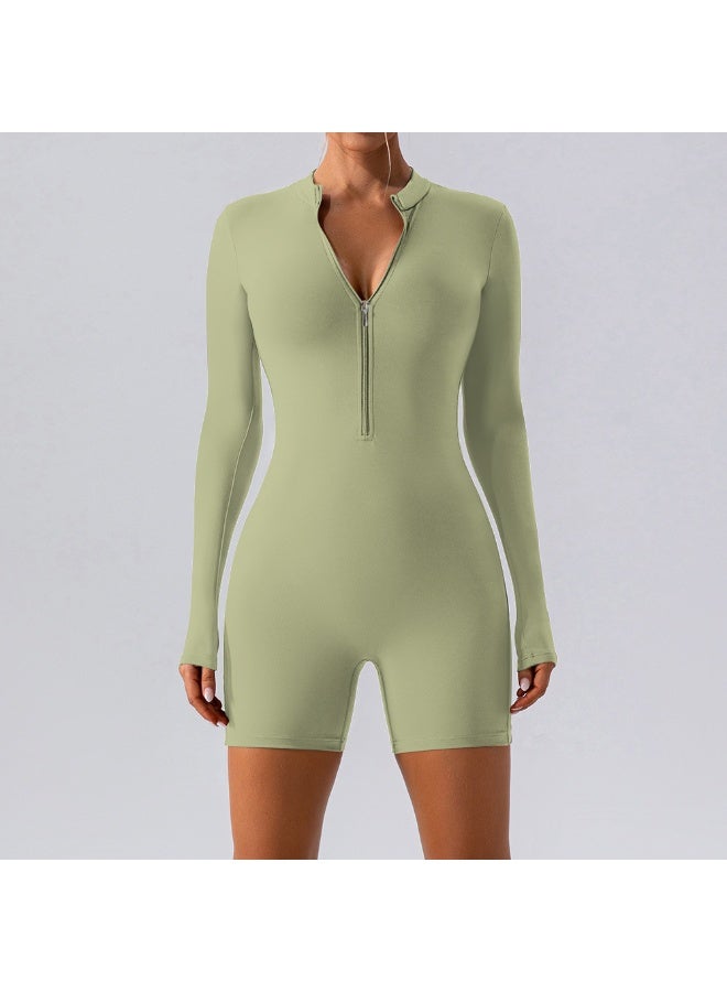 Yoga Set Women's Jumpsuits One-Piece Suit Zipper Long Sleeve Gym Push Up Workout Clothes Fitness Bodysuit Sportswear Tracksuit  - Image 1