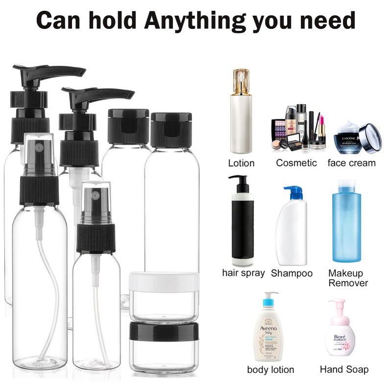 Cosywell Travel Size Bottles For Toiletries 13 Pack Tsa Approved Toiletry Bottles Leak Proof Travel Kit For Women Men Tsa Clear Toiletry Bag Shampoo Lotion Skincare Cosmetic Container(Brown) - Image 5