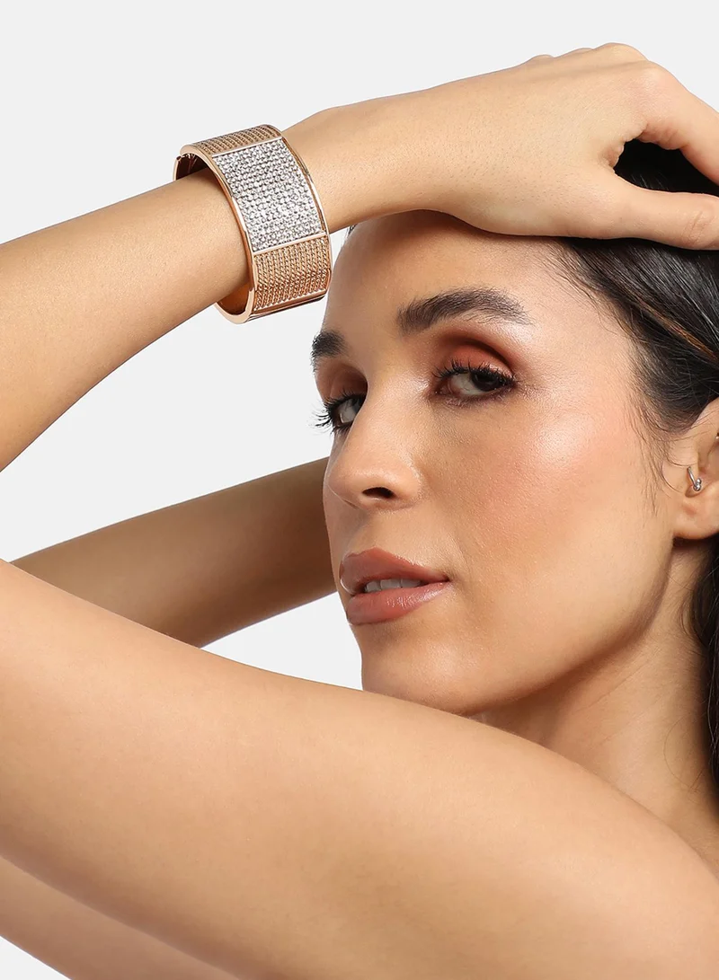 SOHI Embellished Cluster Cuff Artificial Bracelet Jewellery