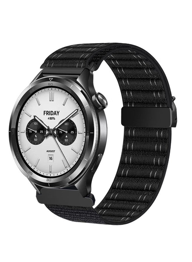Freeson Nylon Loop Watch Band With Parachute Buckle For Xiaomi Watch S4/s3/s2/s1/s1pro/color2/color - Black, 22mm - Image 1