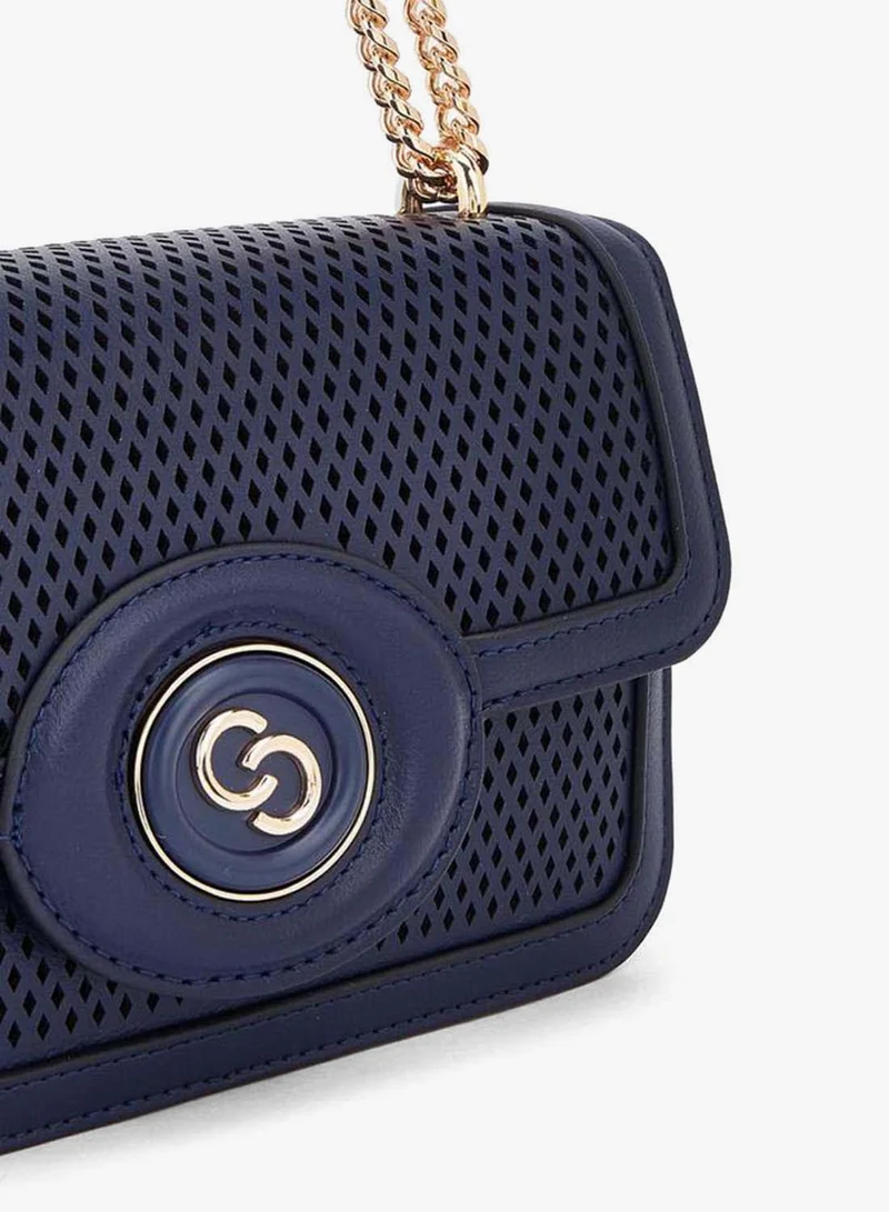 Celeste NAVY Textured Crossbody Bag With Chain Strap for Women | Best Price UAE
