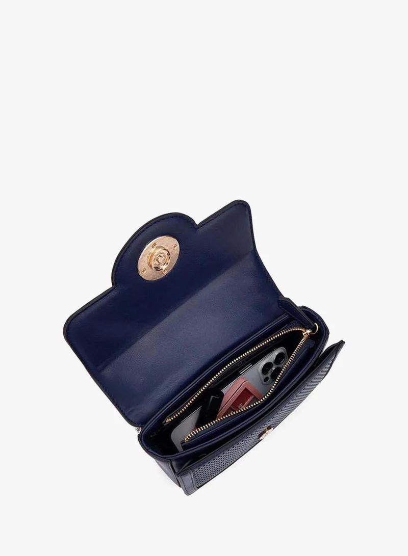 Celeste NAVY Textured Crossbody Bag With Chain Strap for Women | Best Price UAE