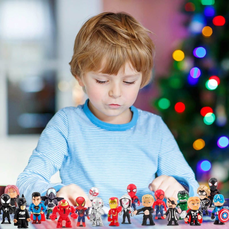 general 20 PCS Hero Cake Toppers Figurines, Mini Figures Set Cute Action Figures Cupcake Toppers Cartoon Action Figures Birthday Party Cake Decorations - Image 4