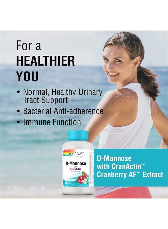 SOLARAY D-Mannose with CranActin, 60 Vegetarian Capsules - Image 3