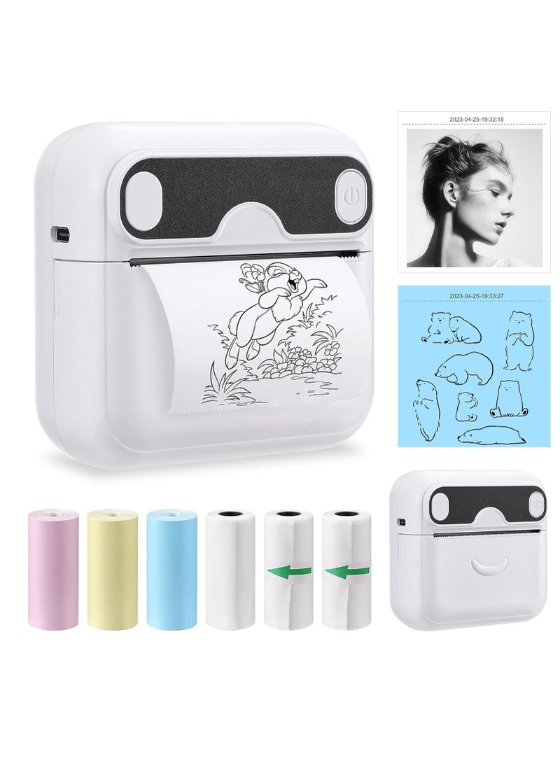 SYOSI Mini Printer, Portable Printer, T02 Pocket Sticker, Receipt Printer, Mini Printer Sticker Maker, Bluetooth Mobile Thermal Printer for Journal, Notes, Photo iPhone, Compatible with iOS&Android, iPhone  - Image 1
