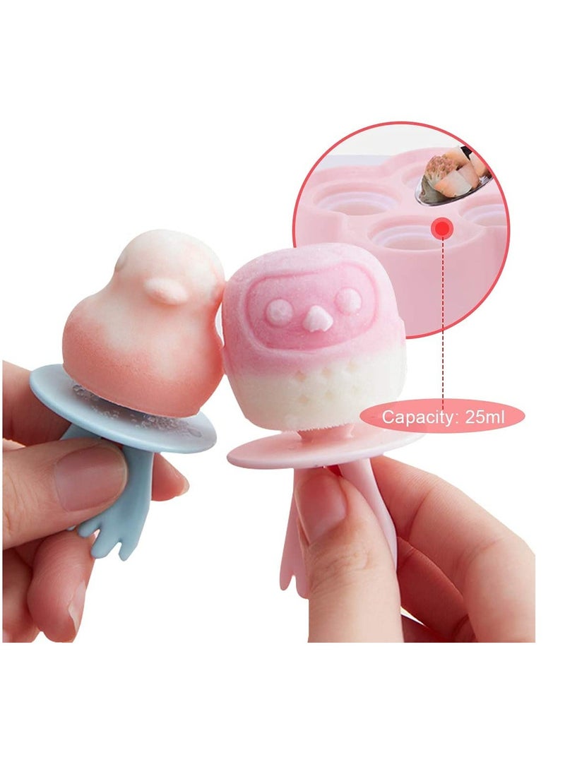 KASTWAVE - Ice Lolly Moulds Silicone, KASTWAVE Mini Animal Popsicle Mold for Children, Ice Pop Moulds, Popsicle Maker Set, BPA Free Homemade Ice Cream Mold, for Baby Kids DIY Popsicle Homemade (6 Cavities Blue) - Image 1
