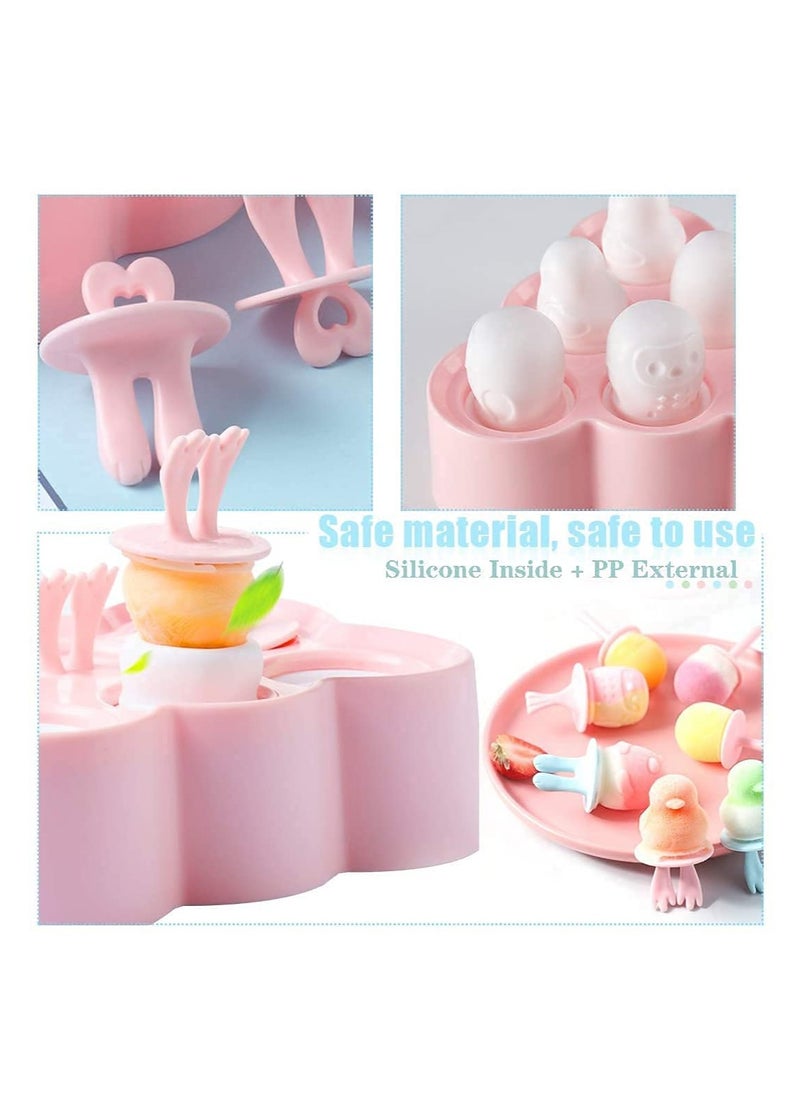 KASTWAVE - Ice Lolly Moulds Silicone, KASTWAVE Mini Animal Popsicle Mold for Children, Ice Pop Moulds, Popsicle Maker Set, BPA Free Homemade Ice Cream Mold, for Baby Kids DIY Popsicle Homemade (6 Cavities Blue) - Image 1