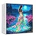 Larkipuzz Elegant Lady Jigsaw Puzzles for Adults 1000 Pieces Larkipuzz Lake Moonlight Flower Puzzle Night Impossible Colorful Rose Dress Puzzle as Home Decoration - Image 2