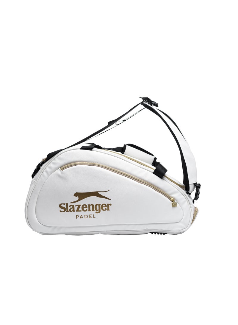 Slazenger Vibora Padel Bag Emerson White – Premium Racket Bag with Multi Compartments, Shoe Pocket & Padded Straps for Padel or Tennis - Image 1