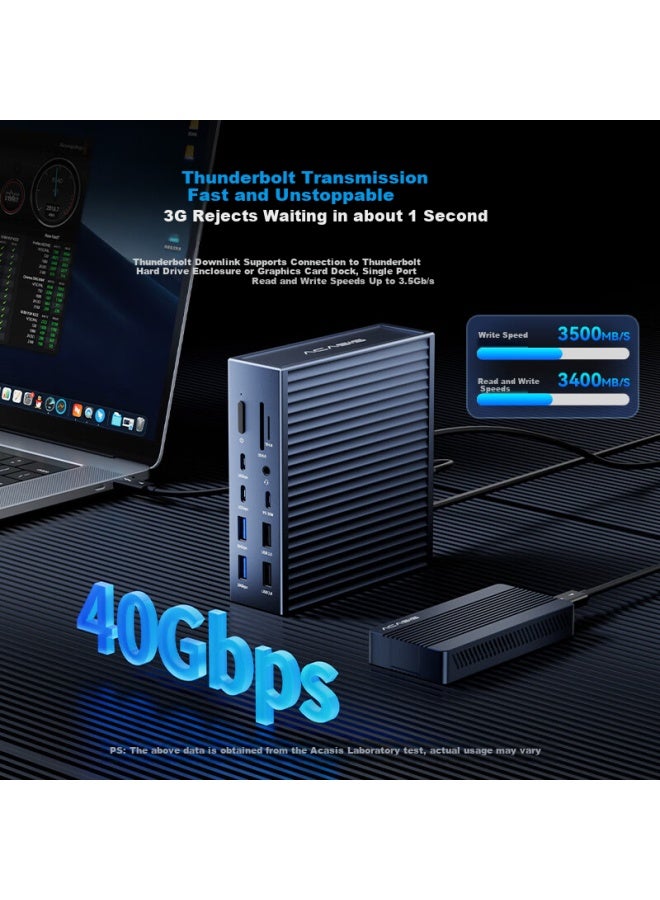Acasis Thunderbolt 4 Dock 40gbps Desktop Expansion Dock With 8k Triple Display, 2.5g Ethernet Port, Hdmi For Apple Mac Mini/m1234pro/max Docking Station Ds-9007 - Image 4