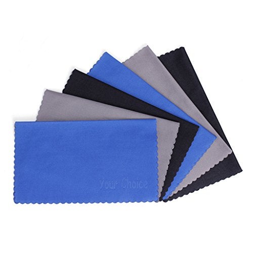 Your Choice Microfiber Cleaning Cloths 6 Pack for Eyeglasses, Camera Lens, Cell Phones, CD, DVD, Computers, Tablets, Laptops, Telescope, LCD Screens and Other Delicate Surfaces Cleaner - Image 1