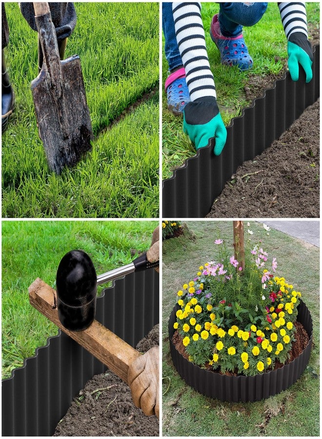LAVEVE Corrugated Metal Garden Edging 12" x 20Ft, Landscape Edging Border for Lawn, Flower Bed, Garden Fence, Paver Edging (Black) - Image 3
