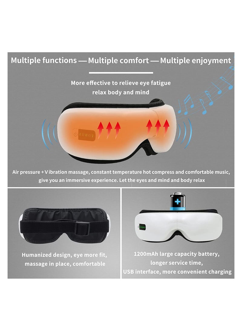 Generic - Foldable Eye Massager with Heat, Compression, Air Pressure, and Vibration Massage to Relieve Eye Fatigue, 5 Modes Adjustable, Eye Massager with Bluetooth Music, USB Rechargeable - Image 1