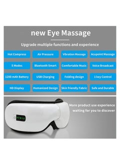Generic Foldable Eye Massager with Heat, Compression, Air Pressure, and Vibration Massage to Relieve Eye Fatigue, 5 Modes Adjustable, Eye Massager with Bluetooth Music, USB Rechargeable  - Image 4