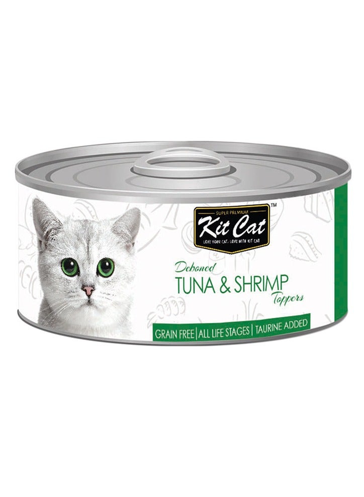 Kit Cat 10PC Deboned Tuna And Shrimp Toppers Cat Wet Food 80g - Image 2