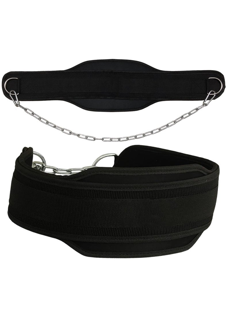 KASTWAVE Weight Lifting Belt, Chain Fitness Dip Belt for Weightlifting Neoprene Support Weighted Pull Up Belt With Heavy Duty Steel Chain for Men Added Weight Training, Squat, Deadlift, Bodybuilding  - Image 1