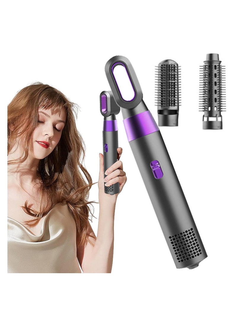 SOLARAE Low Noise Hair Dryer, 5-In-1 Hair Styler Tool, High Speed Salon Dryer Tool, Portable Noiseless Design Salon Hair Tool, with Thermo Control Hot Air Blow Dryer Spinning Brush (with Two Curling Irons) - Image 2