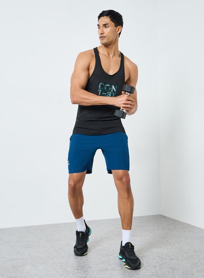 Styli Active Men Black Graphic Print Training Tank - Image 4