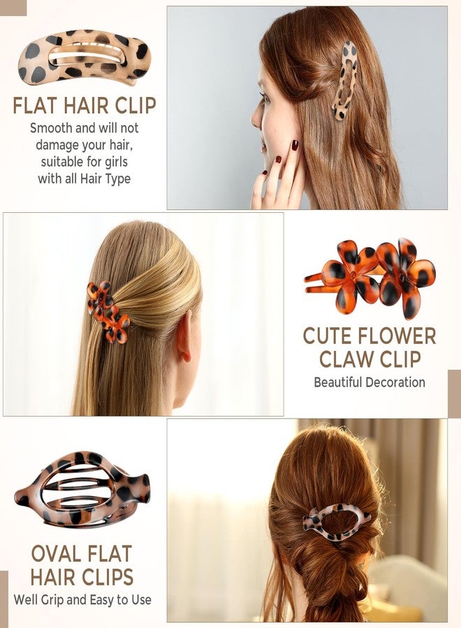 Canlierr 12 Pcs Flat Hair Clips for Women 3 Styles French Flat Claw Clips Strong Hold for Thick Thin Long Short Hair Accessories Plastic Non-slip Secure for Daily Wedding Party(Tortoiseshell) - Image 3