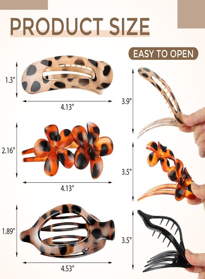 Canlierr 12 Pcs Flat Hair Clips for Women 3 Styles French Flat Claw Clips Strong Hold for Thick Thin Long Short Hair Accessories Plastic Non-slip Secure for Daily Wedding Party(Tortoiseshell) - Image 2