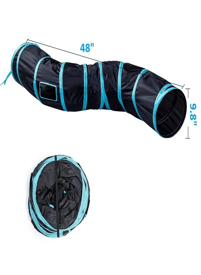 Tribones S-Type Pet Cat Tunnels, Pet Ferret Cat Rabbit Bunny Tunnel Tubes Toy, DIY Cat Peekaboo Maze House Tent Bed, Kitten Interactive Toy House (S-3 Way) - Image 2