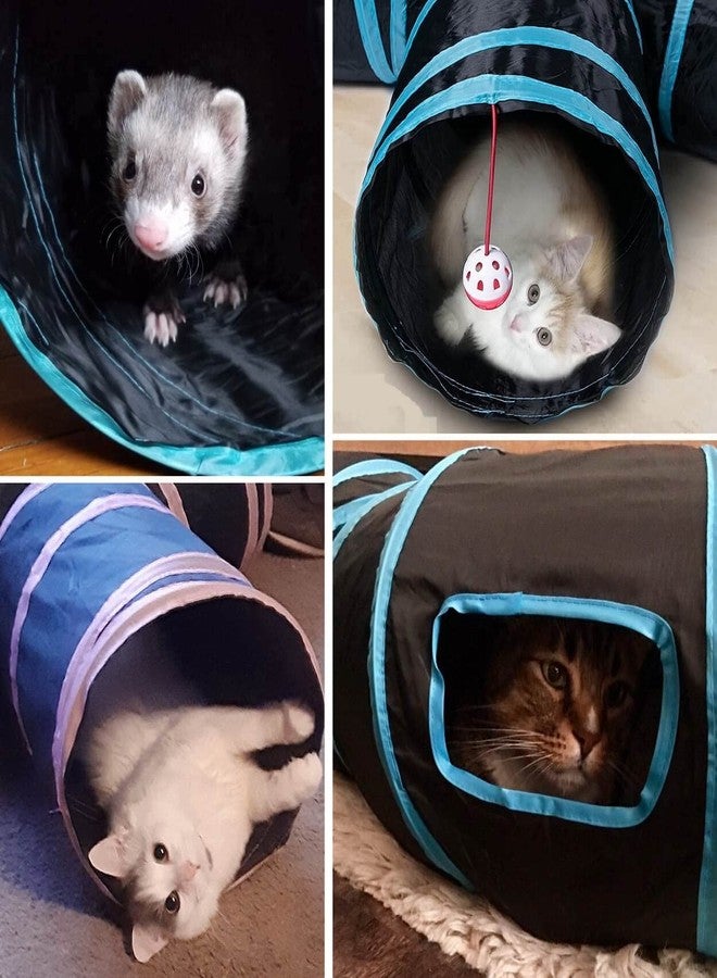 Tribones S-Type Pet Cat Tunnels, Pet Ferret Cat Rabbit Bunny Tunnel Tubes Toy, DIY Cat Peekaboo Maze House Tent Bed, Kitten Interactive Toy House (S-3 Way) - Image 5