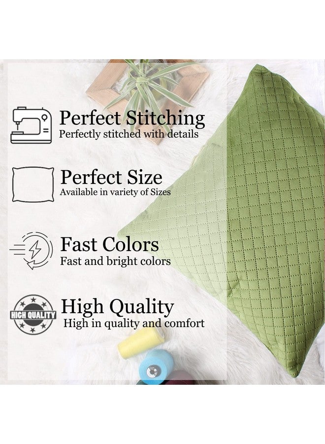 STITCHNEST طقم 2 غطاء وسادة | مخمل مبطن | مهندي | مظهر ناعم وفاخر | 16x16 بوصة | مناسب للكنبة وديكور غرفة المعيشة - Image 2