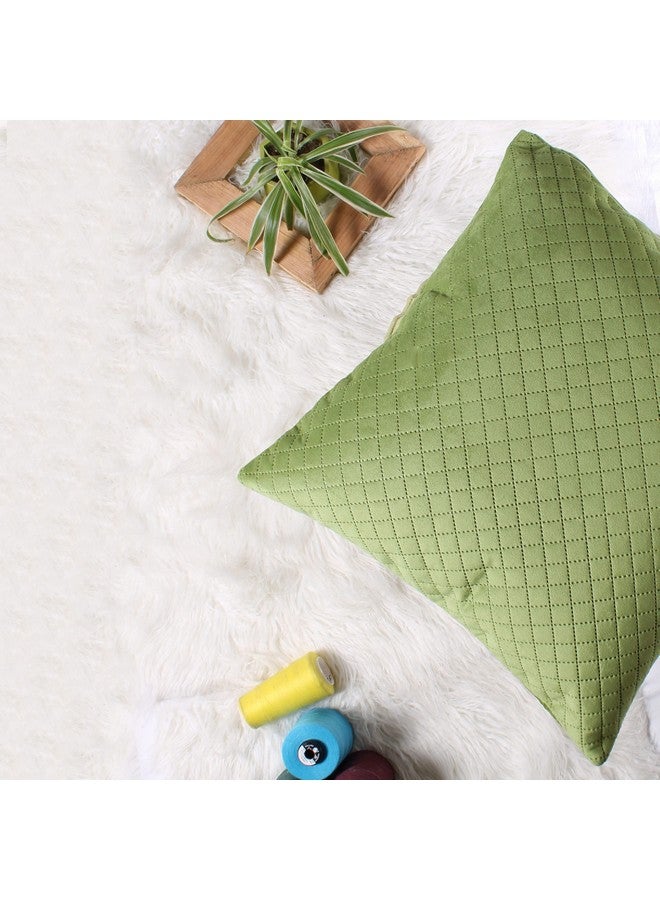 STITCHNEST طقم 2 غطاء وسادة | مخمل مبطن | مهندي | مظهر ناعم وفاخر | 16x16 بوصة | مناسب للكنبة وديكور غرفة المعيشة - Image 3