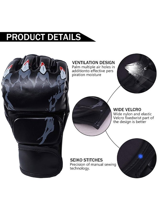 يلا جوي قفازات الملاكمة بدون أصابع, لقفازات MMA, قفازات الملاكمة المهنية الأداء,قفازات سباررينغ للرجال ونصف الأصبع, قفازات الملاكمة عالية التأثير للتدريب على الحقيبة و UFC (L) - Image 4